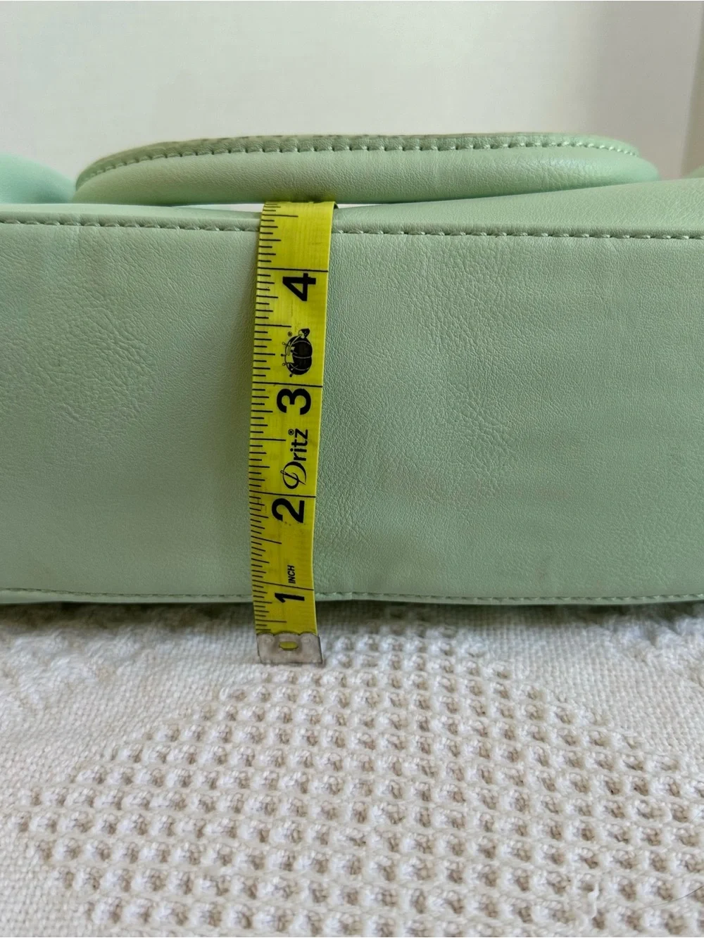 ALDO Retro Mint Green Purse Faux-Leather Satchel Crossbody Bag-Gold Accents